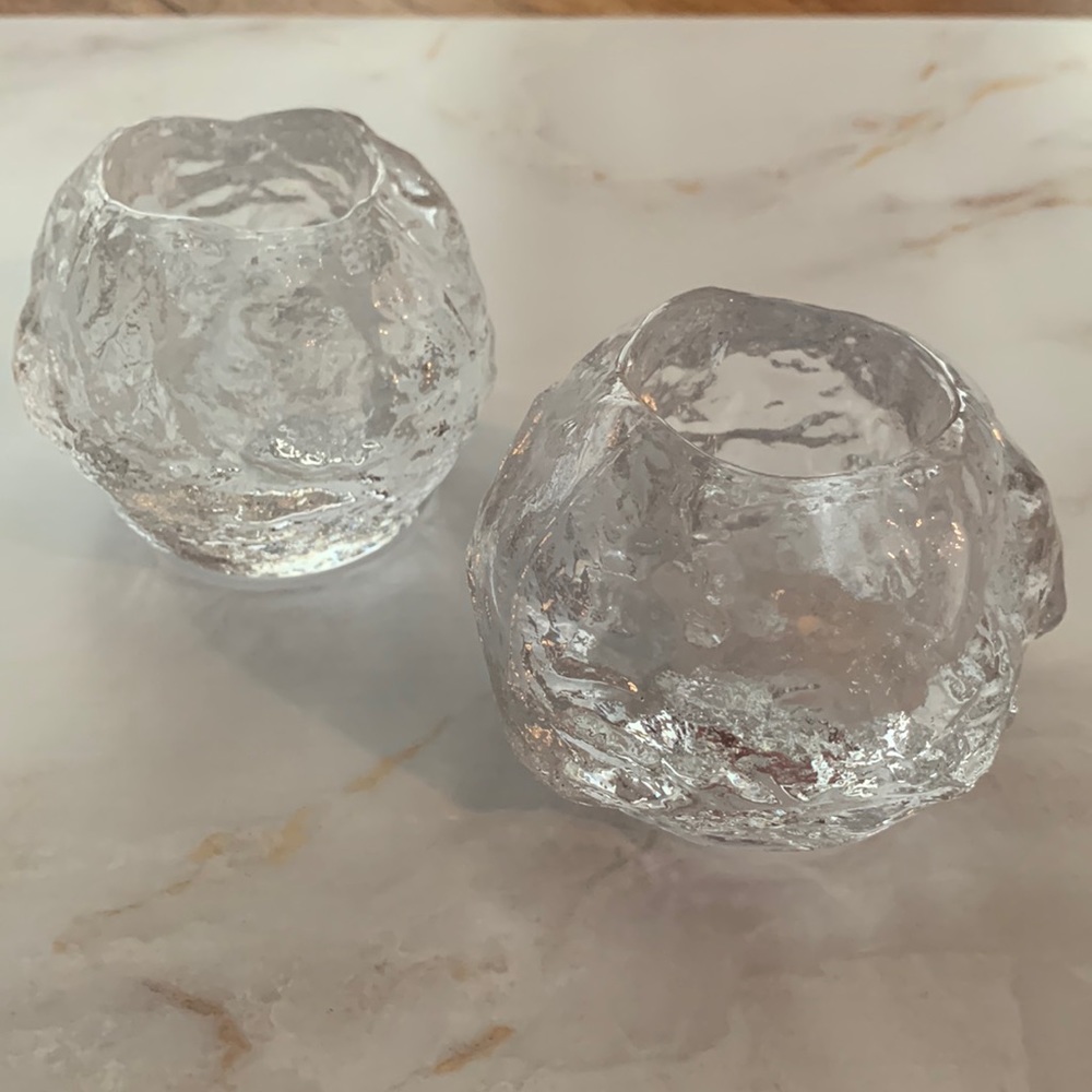 Crystal Kosta Boda Votives Snowball